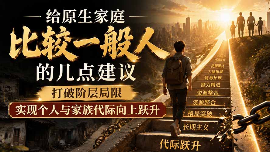 付费文章:给原生家庭比较一般人的几点建议,打破阶层局限,实现个人与家族代际向上跃升-独家科技资源网