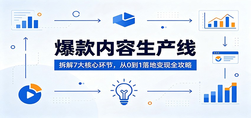 爆款内容生产线：拆解7大核心环节，从0到1落地变现全攻略-独家科技资源网