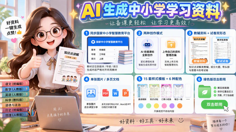 孩子的教辅别再乱买了:同步国家中小学智慧平台,AI一键生成图文教辅和试卷-独家科技资源网