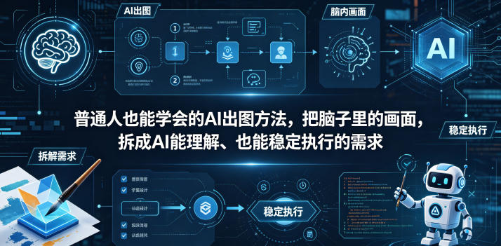 普通⼈也能学会的AI出图⽅法，把脑子里的画面，拆成AI能理解、也能稳定执行的需求【文档】-独家科技资源网