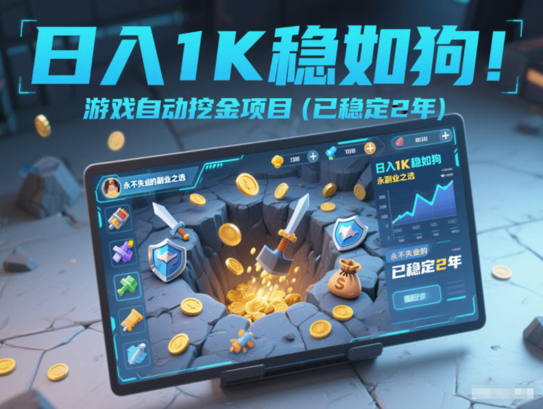日入1K稳如狗！游戏自动挖金项目(已稳定2年)，永不失业的副业之选【揭秘】-独家科技资源网