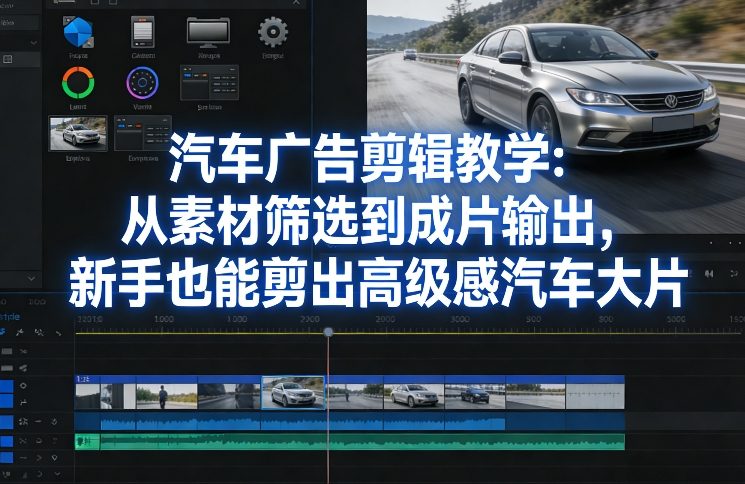 汽车广告剪辑教学：从素材筛选到成片输出，新手也能剪出高级感汽车大片-独家科技资源网