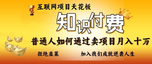 互联网项目天花板，知付付费项目，普通人如何通过卖项目月入十个，拒绝韭菜【揭秘】-独家科技资源网