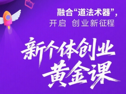 新个体创业黄金课：道法术器四维抢占2025红利-独家科技资源网
