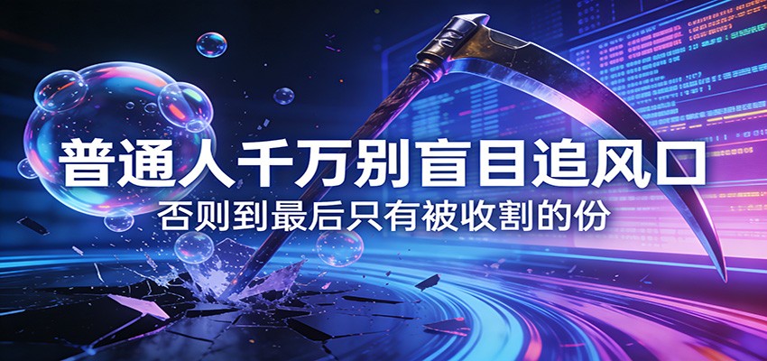 付费文章《通人千万别盲目追风口》否则到最后只有被收割的份-独家科技资源网