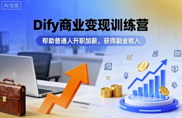 Dify商业变现训练营，帮助普通人升职加薪，获得副业收入-独家科技资源网