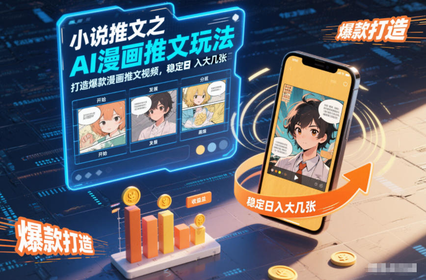 小说推文之AI漫画推文玩法，打造爆款漫画推文视频，稳定日入大几张-独家科技资源网