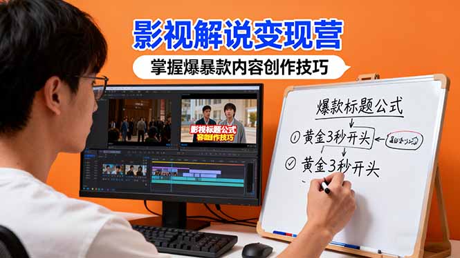影视解说变现营：通过30+实战案例爆款内容创作技巧，掌握影视解说盈利密码-独家科技资源网