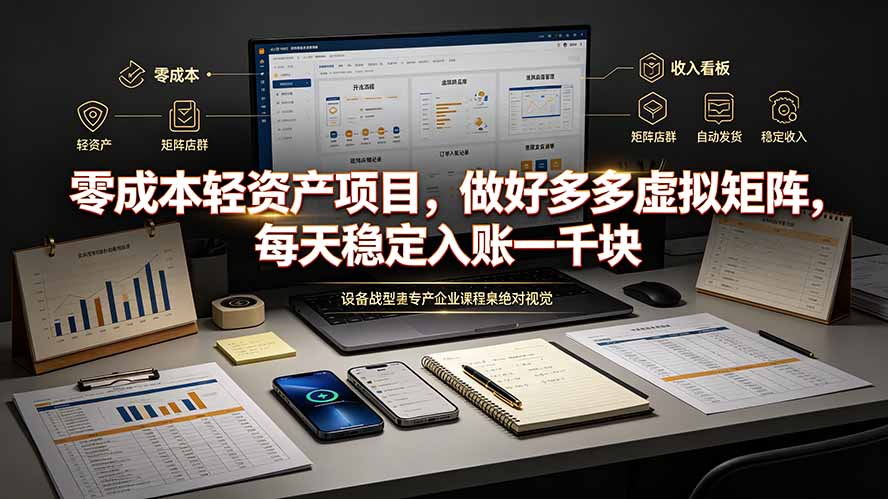 零成本轻资产项目,做好多多虚拟矩阵,每天稳定入账一千块-独家科技资源网