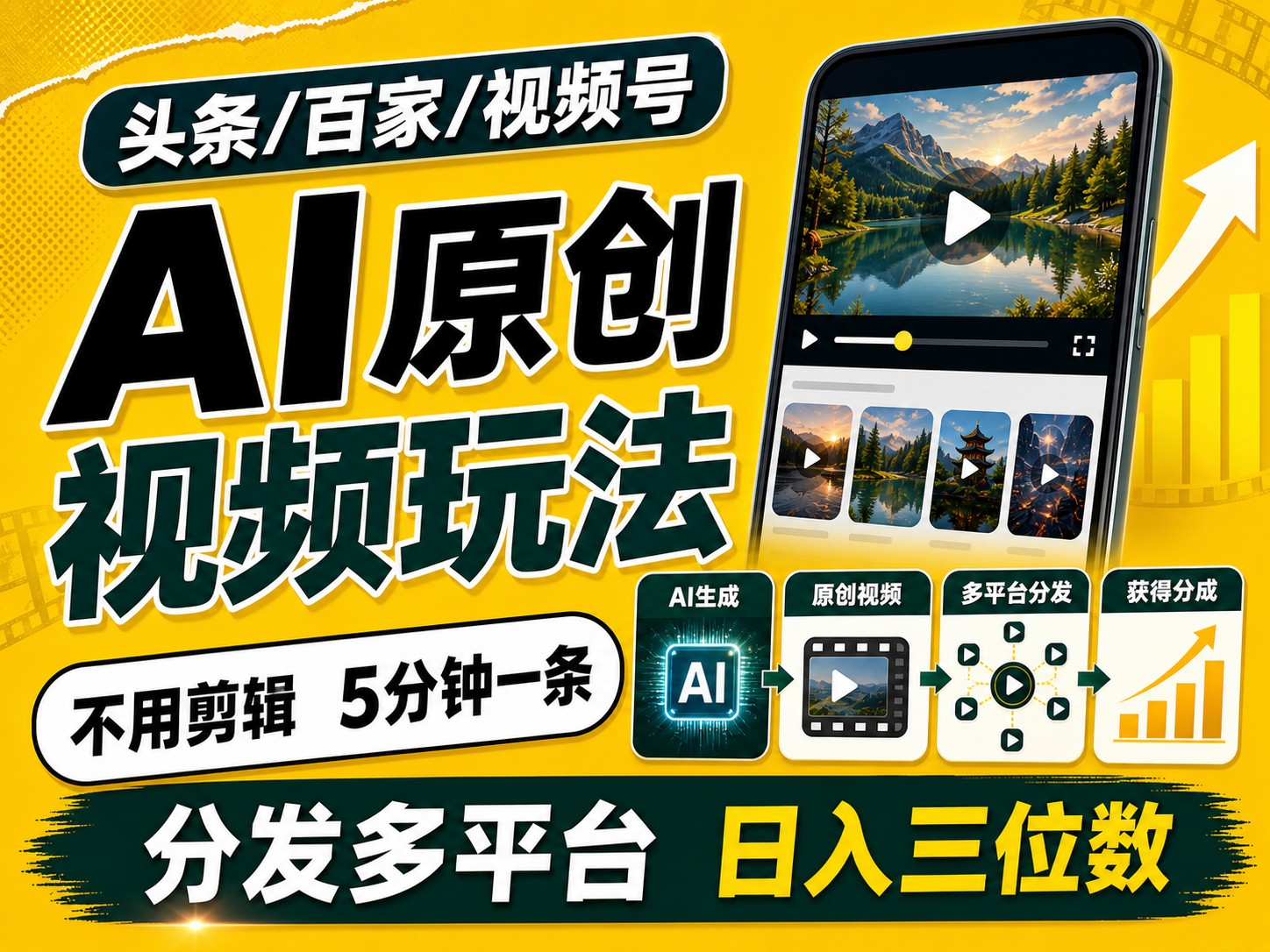 2026头条百家号升级玩法 5分钟一条原创视频 发多平台赚收-独家科技资源网