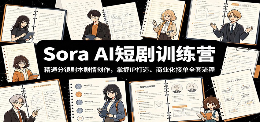 Sora AI短剧训练营：精通分镜剧本剧情创作，掌握IP打造、商业化接单全套流程-独家科技资源网