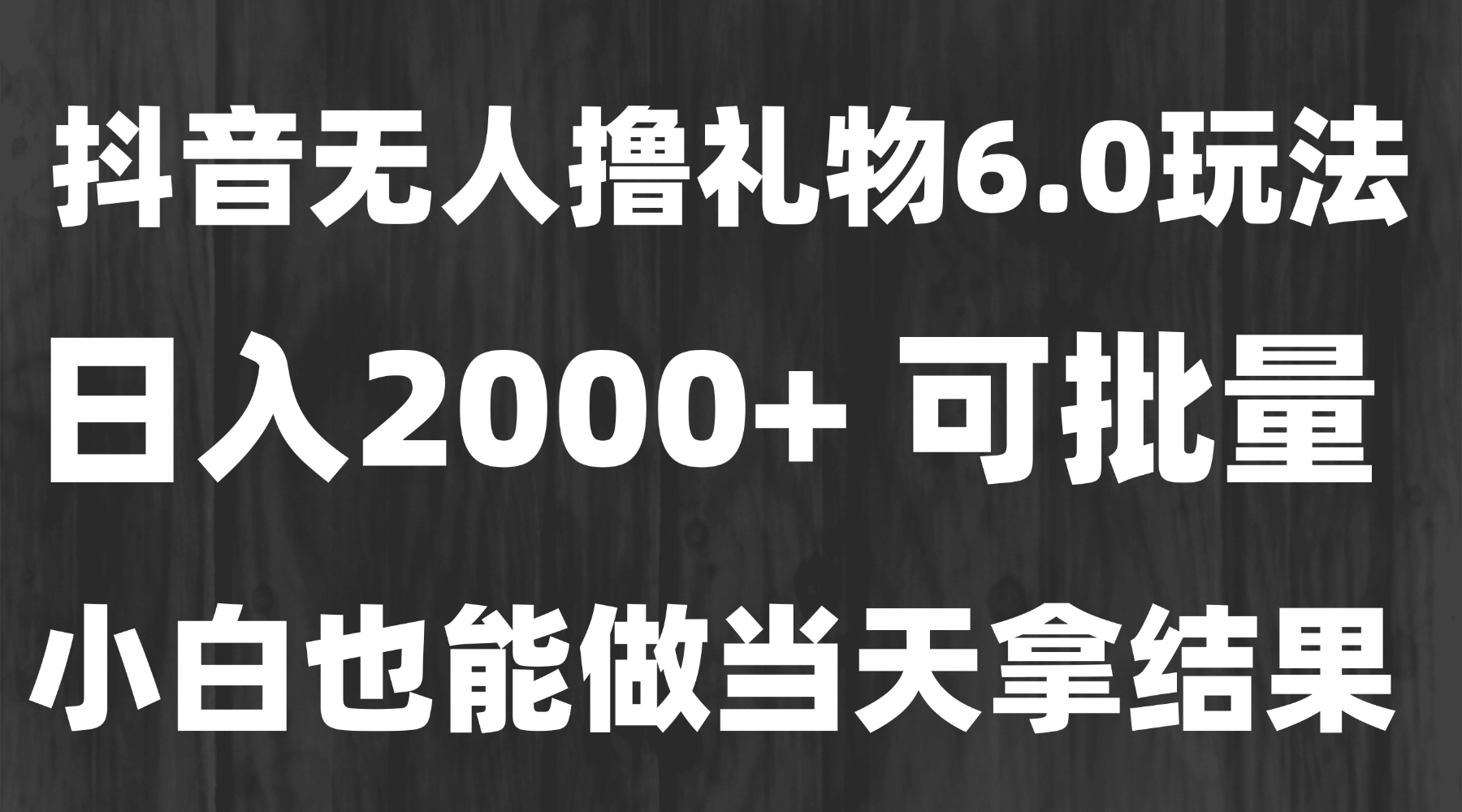 最新风口暴力撸金技术，无人撸礼物，长期稳定 一天收益2000+，小白当天...-独家科技资源网
