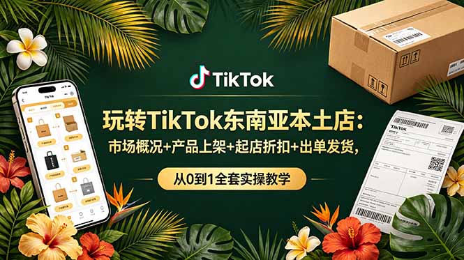 玩转TikTok东南亚本土店：市场概况+产品上架+起店折扣+出单发货，从0到1全套实操教学-独家科技资源网