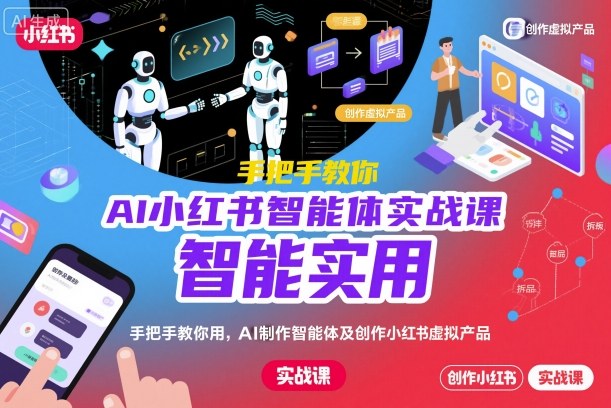 AI小红书智能体实战课，手把手教你用AI制作智能体及创作小红书虚拟产品，提效+内容商业化-独家科技资源网