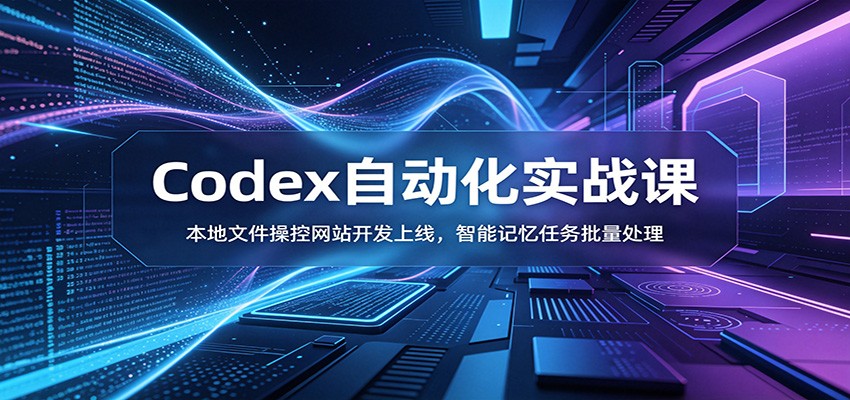 Codex自动化实战课：本地文件操控网站开发上线，智能记忆任务批量处理-独家科技资源网