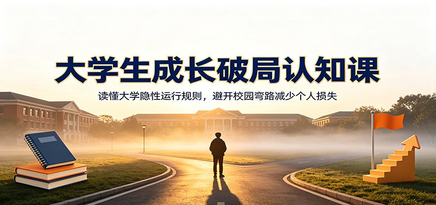 大学生成长破局认知课：读懂大学隐性运行规则，避开校园弯路减少个人损失-独家科技资源网