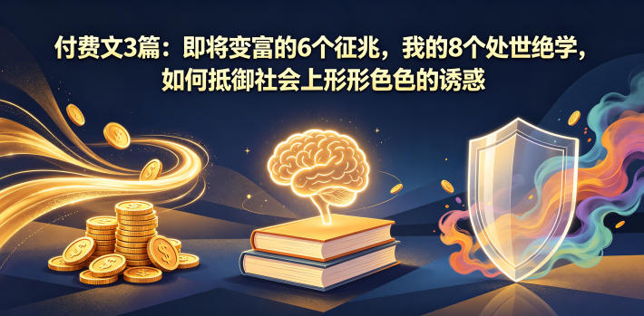 付费文3篇:即将变富的6个征兆,我的8个处世绝学,如何抵御社会上形形色色的诱惑-独家科技资源网