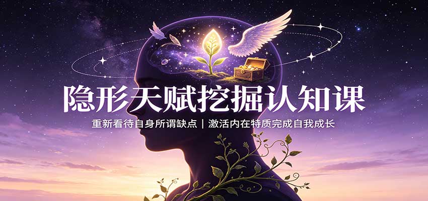 隐形天赋挖掘认知课:重新看待自身所谓缺点,激活内在特质完成自我成长-独家科技资源网