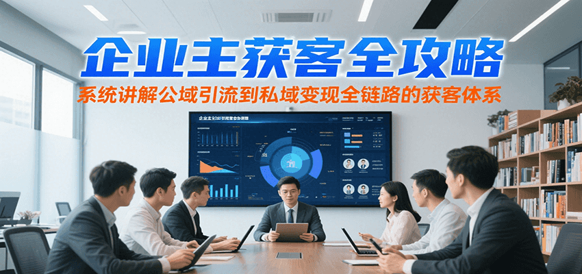 企业主获客全攻略，系统讲解公域引流到私域变现全链路的获客体系-独家科技资源网