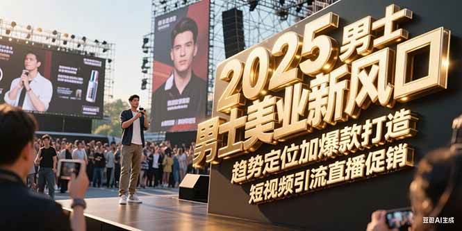 2025男士美业新风口，趋势定位加爆款打造，短视频引流直播促销-独家科技资源网