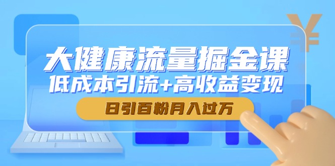 大健康流量掘金课，低成本引流+高收益变现，日引百粉月入过万-独家科技资源网