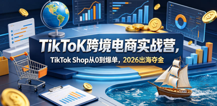 TikToK跨境电商实战营，TikTok Shop从0到爆单，2026出海夺金-独家科技资源网