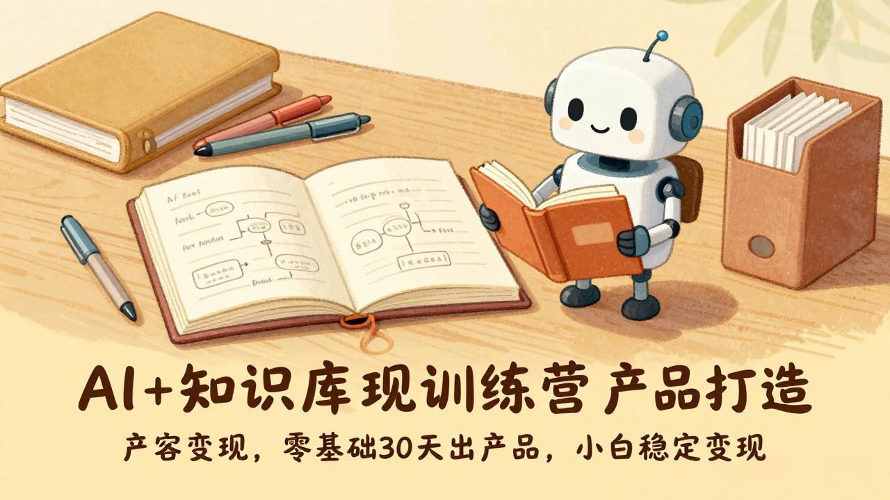 AI+知识库变现训练营，产品打造、内容创作、全平台变现，零基础30天出产品，小白稳定变现-独家科技资源网