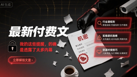 最新付费文：我的这些提醒，的确是透露了太多内幕-独家科技资源网