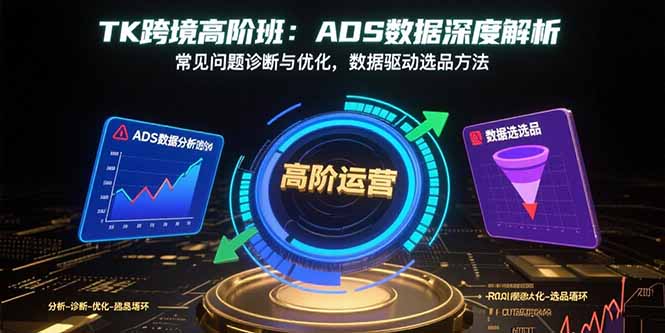 TK跨境高阶班：ADS数据深度解析，常见问题诊断与优化，数据驱动选品方法-独家科技资源网