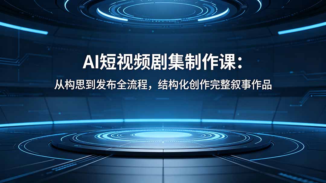 AI短视频剧集制作课：从构思到发布全流程，结构化创作完整叙事作品-独家科技资源网