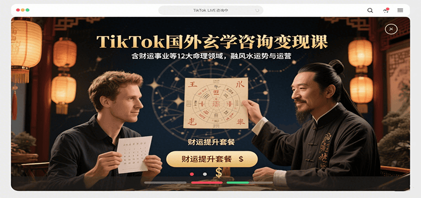TikTok国外玄学咨询变现课，含财运事业等12大命理领域，融风水运势与运营-独家科技资源网