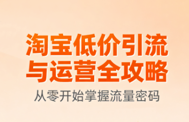 淘宝低价引流与运营全攻略(更新9月)-独家科技资源网
