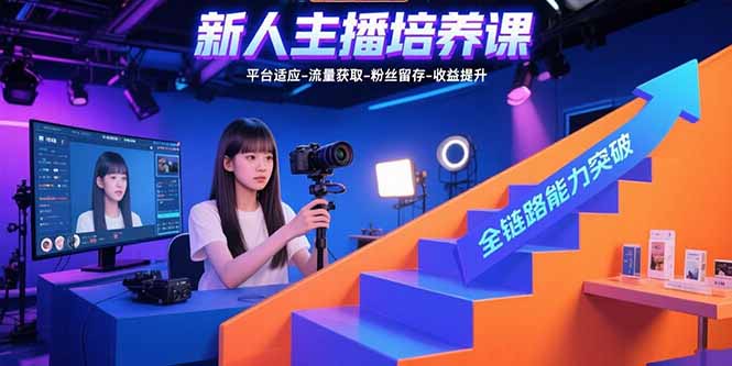 新人主播培养课：平台适应-流量获取-粉丝留存-收益提升 全链路能力突破-独家科技资源网