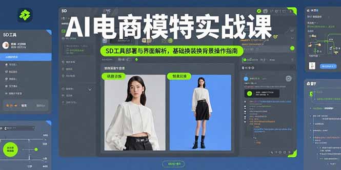 AI电商模特实战课，SD工具部署与界面解析，基础换装换背景操作指南-独家科技资源网