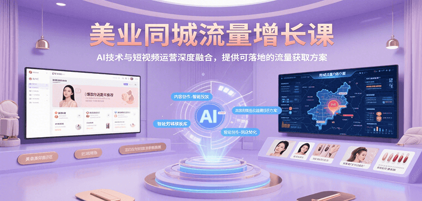 美业同城流量增长课，AI技术与短视频运营深度融合，提供可落地的流量获取方案-独家科技资源网