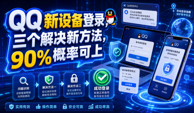 QQ新设备登录，三个解决新方法，90%概率可上-独家科技资源网