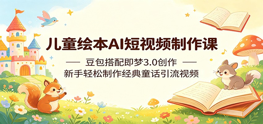 儿童绘本AI短视频制作课：豆包搭配即梦3.0创作，新手轻松制作经典童话引流视频-独家科技资源网