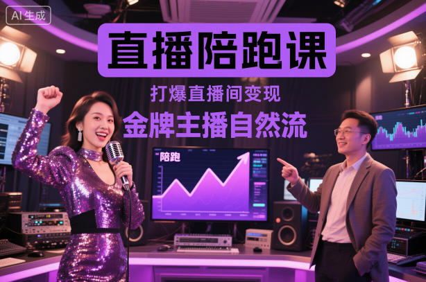 直播陪跑课,金牌主播自然流打爆直播间,复制高变现玩法-独家科技资源网