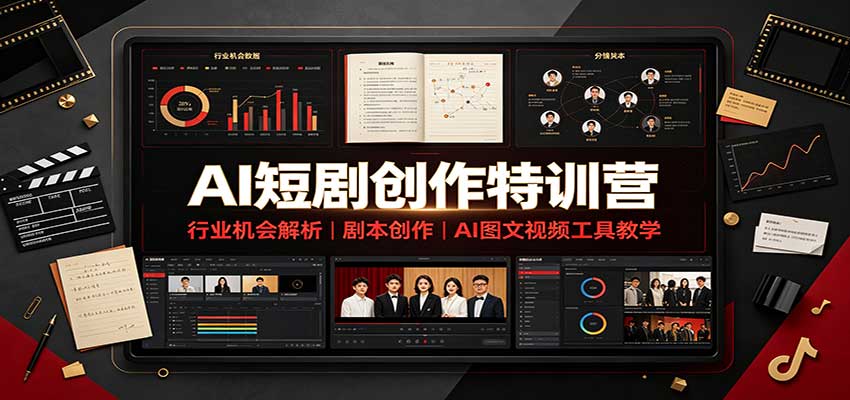 AI短剧创作特训营：行业机会解析，剧本创作，AI图文视频工具教学(文字版)-独家科技资源网