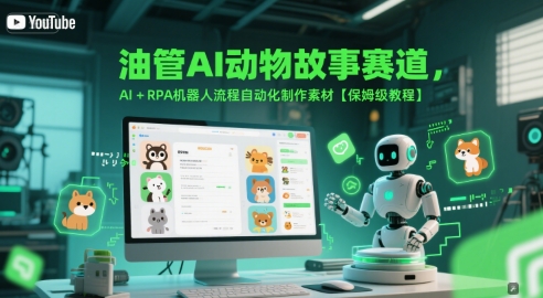 油管AI动物故事赛道，AI+RPA机器人流程自动化制作素材【保姆级教程】-独家科技资源网
