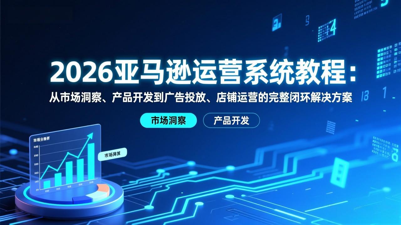 2026亚马逊运营系统教程：从市场洞察、产品开发到广告投放、店铺运营的完整闭环解决方案-独家科技资源网