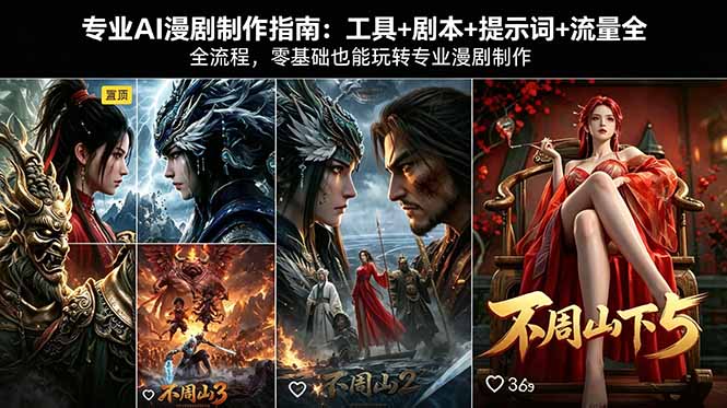 专业AI漫剧制作指南：工具+剧本+提示词+流量全流程，零基础也能玩转专业漫剧制作-独家科技资源网