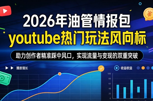 2026年油管情报包，youtube热门玩法风向标，助力创作者精准踩中风口，实现流量与变现的双重突破(更新)-独家科技资源网
