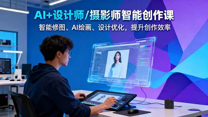 AI+设计师/摄影师智能创作课：智能修图、AI绘画、设计优化，提升创作效率-独家科技资源网