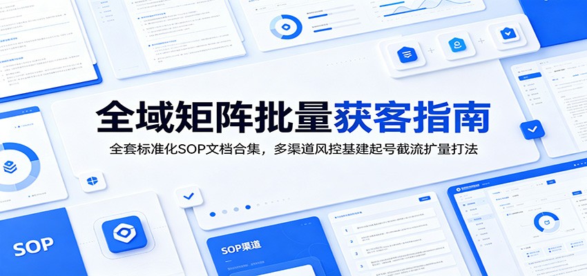 全域矩阵批量获客指南：全套标准化SOP文档合集，多渠道风控基建起号截流扩量打法-独家科技资源网