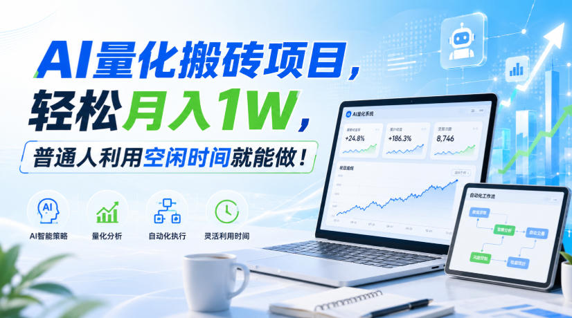AI量化搬砖项目，轻松月入1W，普通人利用空闲时间就能做！【揭秘】-独家科技资源网