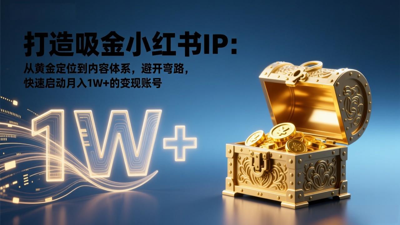 打造吸金小红书IP：从黄金定位到内容体系，避开弯路，快速启动月入1W+的变现账号-独家科技资源网