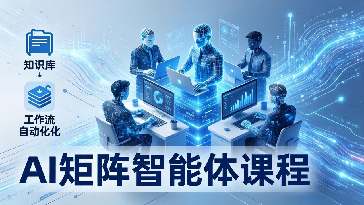 AI矩阵智能体实战：100个数字员工批量生产内容，文本知识库+工作流自动化全搞定-独家科技资源网