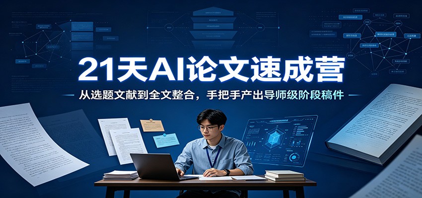 21天AI论文速成营:从选题文献到全文整合,手把手产出导师级阶段稿件-独家科技资源网