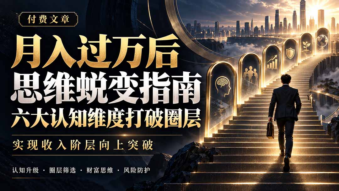 付费文章:月入过万后思维蜕变指南,六大认知维度打破圈层,实现收入阶层向上突破-独家科技资源网